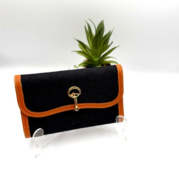 Gucci Vintage Horsebit Canvas Wallet # 533 - Picture 1 of 9